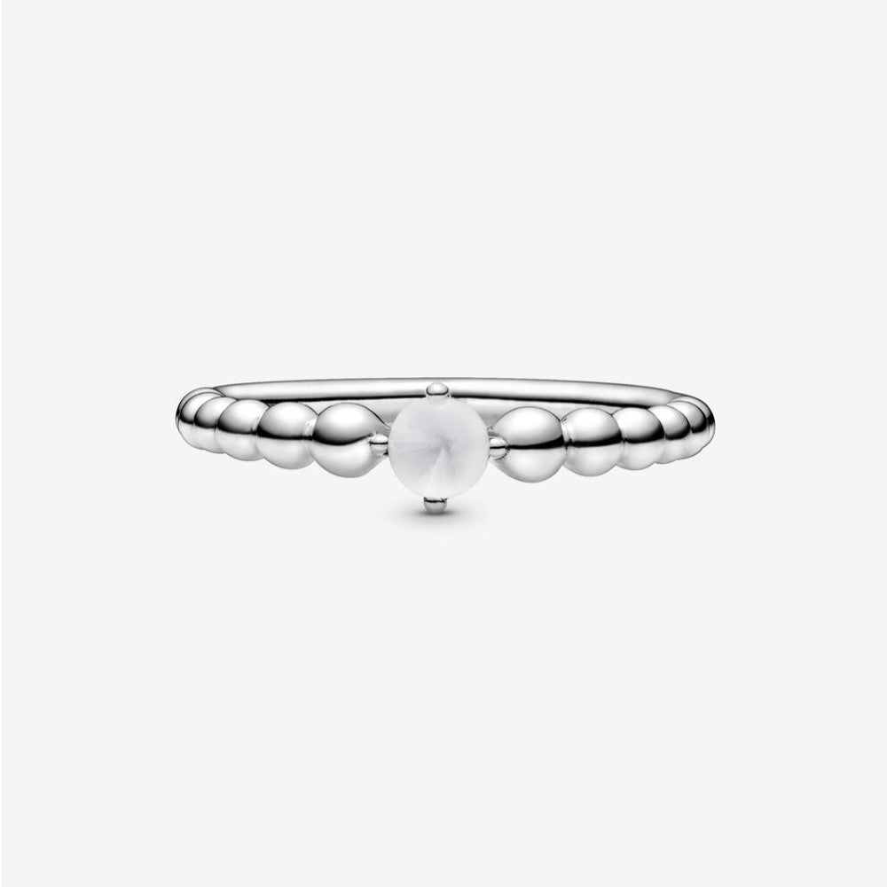 Pandora Milky White Ring Decorated with Spheres 198867C04