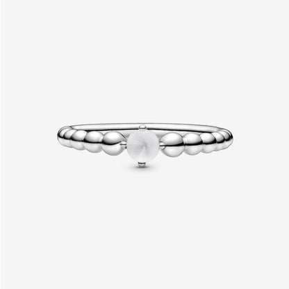 Pandora Milky White Ring Decorated with Spheres 198867C04