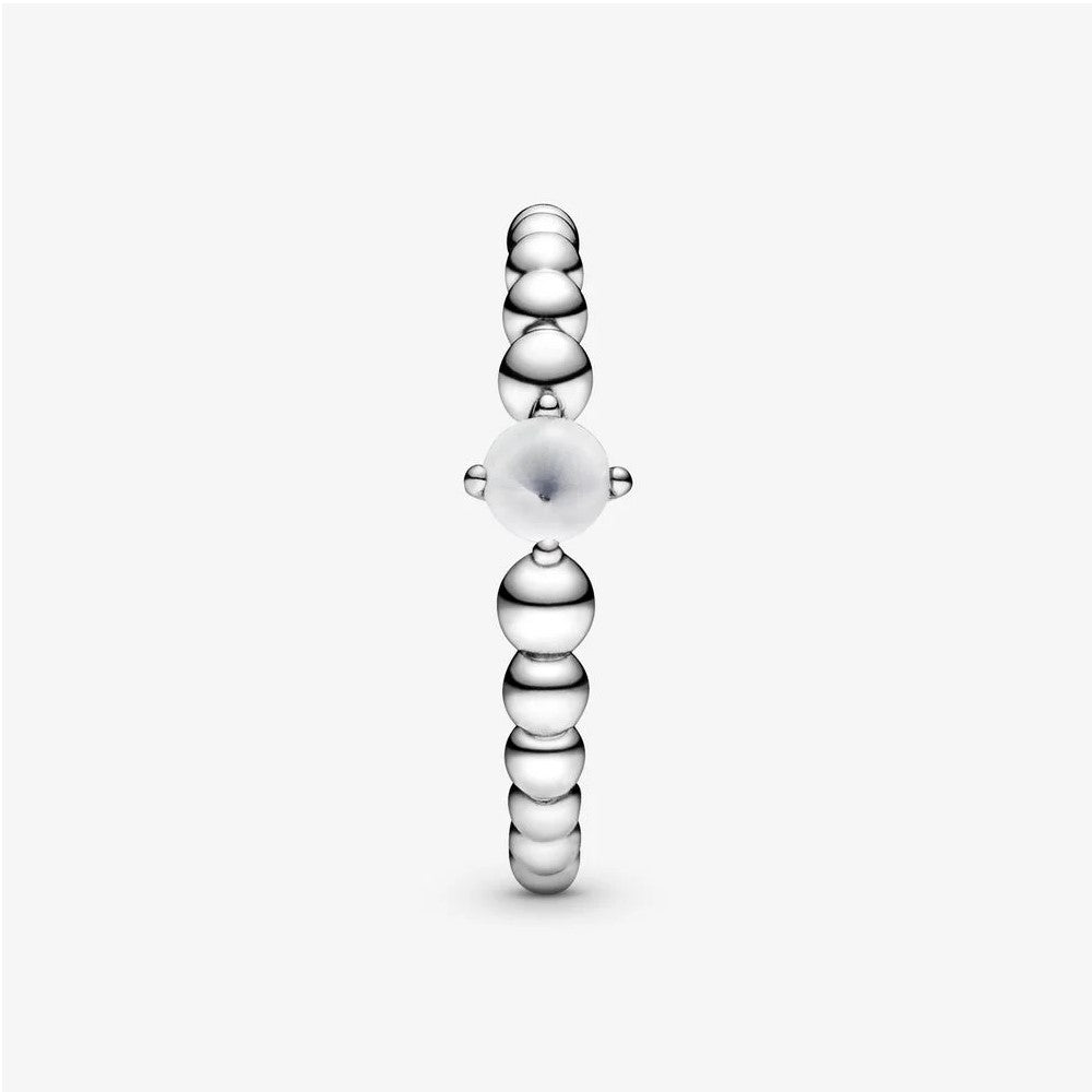 Pandora Milky White Ring Decorated with Spheres 198867C04