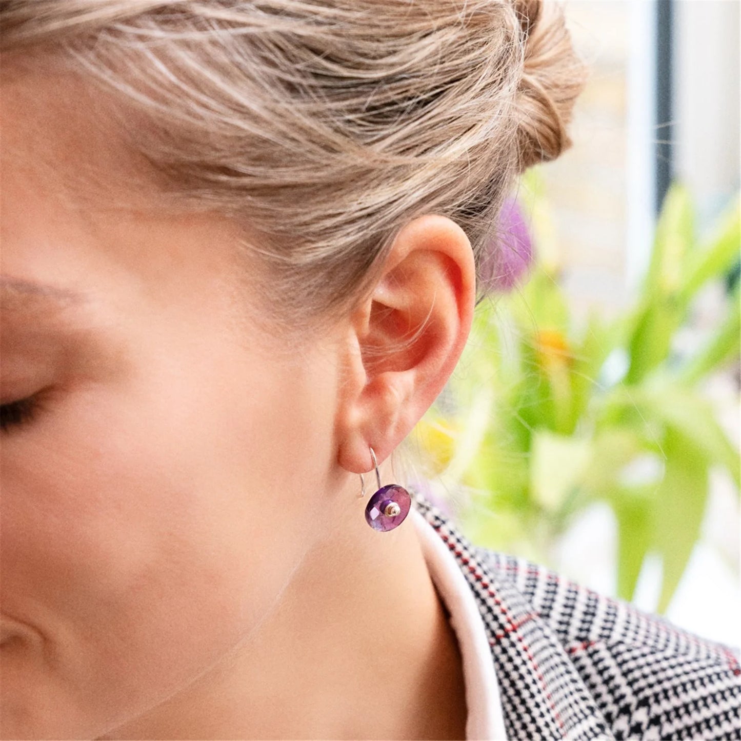 Orecchini Ametista con Monachelle in Argento Trollbeads TAGBO-00817