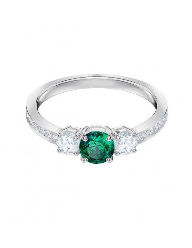 Anello Attract Trilogy Round Gioielli Swarovski Verde Taglia 55 5416151