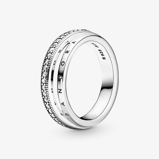 Anello Pandora con Pavé a Tripla Fascia 199040C01
