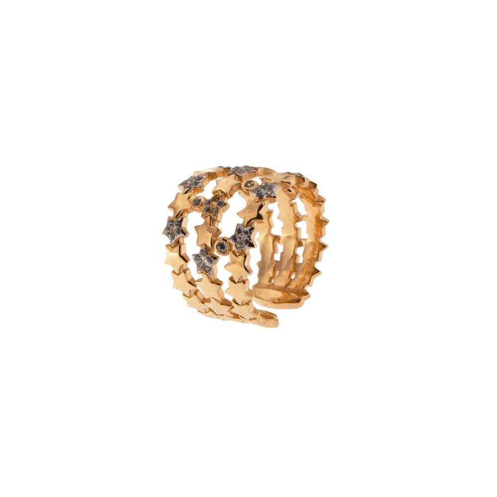 Rue Des Mille 3-Strand Alternating Stars Ring ANZ-006 3F STE