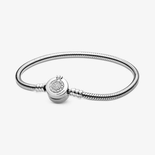 Bracciale Scintillante Pandora Moments con Maglia Snake e O Coronata 599046C01