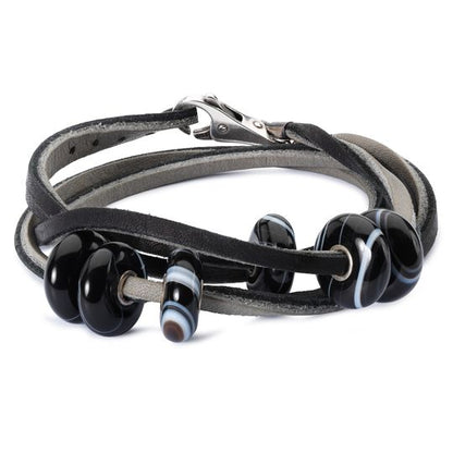 Bracciale Trollbeads Bracciale in Cuoio Nero/Grigio cm 41 TLEBR-00032