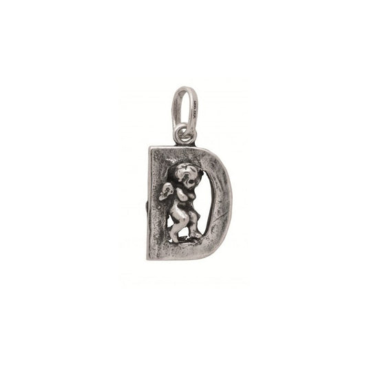 Charm Lettera D Con Angelo Giovanni Raspini Argento