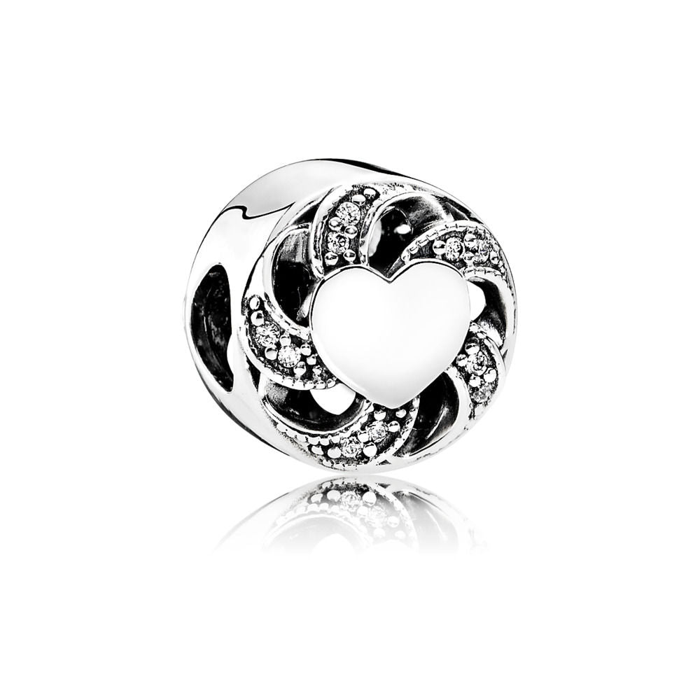 Pandora Heart &amp; Ribbon Charm 791976CZ
