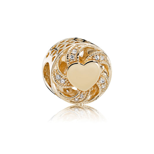 Heart &amp; Ribbon Charm 751004CZ