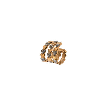 Rue Des Mille 3-Strand Alternating Heart Earcuff ORZ006EAR3FCUO