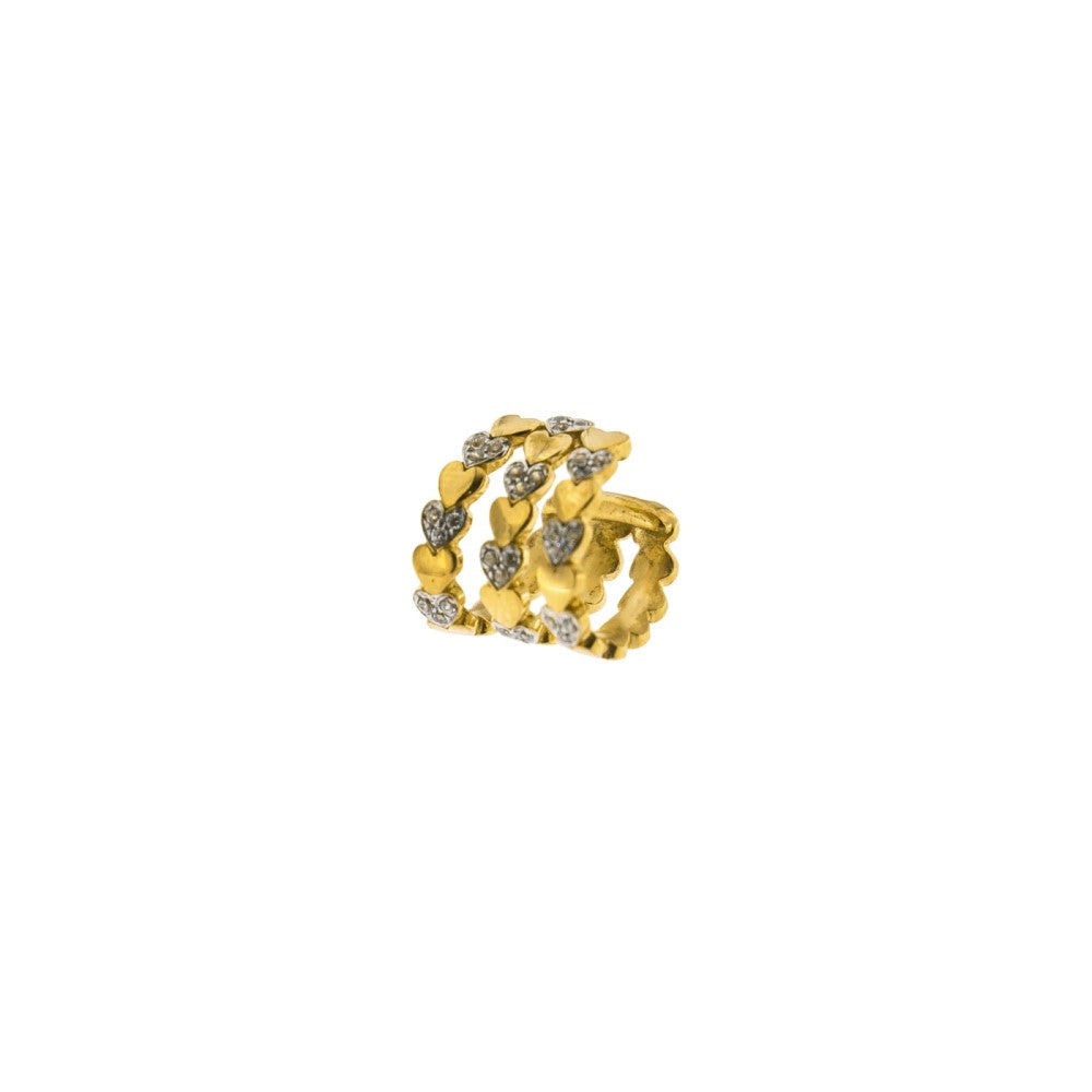 Rue Des Mille 3-Strand Alternating Heart Earcuff ORZ006EAR3FCUO