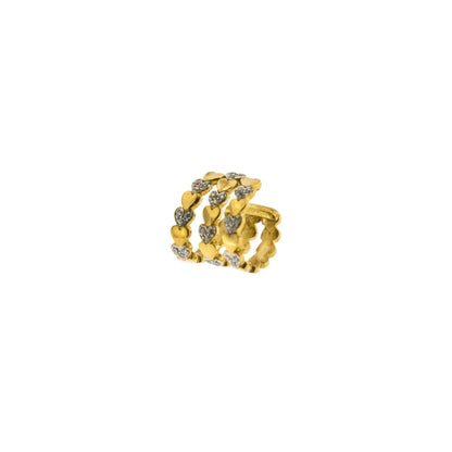 Rue Des Mille 3-Strand Alternating Heart Earcuff ORZ006EAR3FCUO