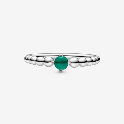 Pandora Forest Green Ring Decorated with Spheres 198867C05