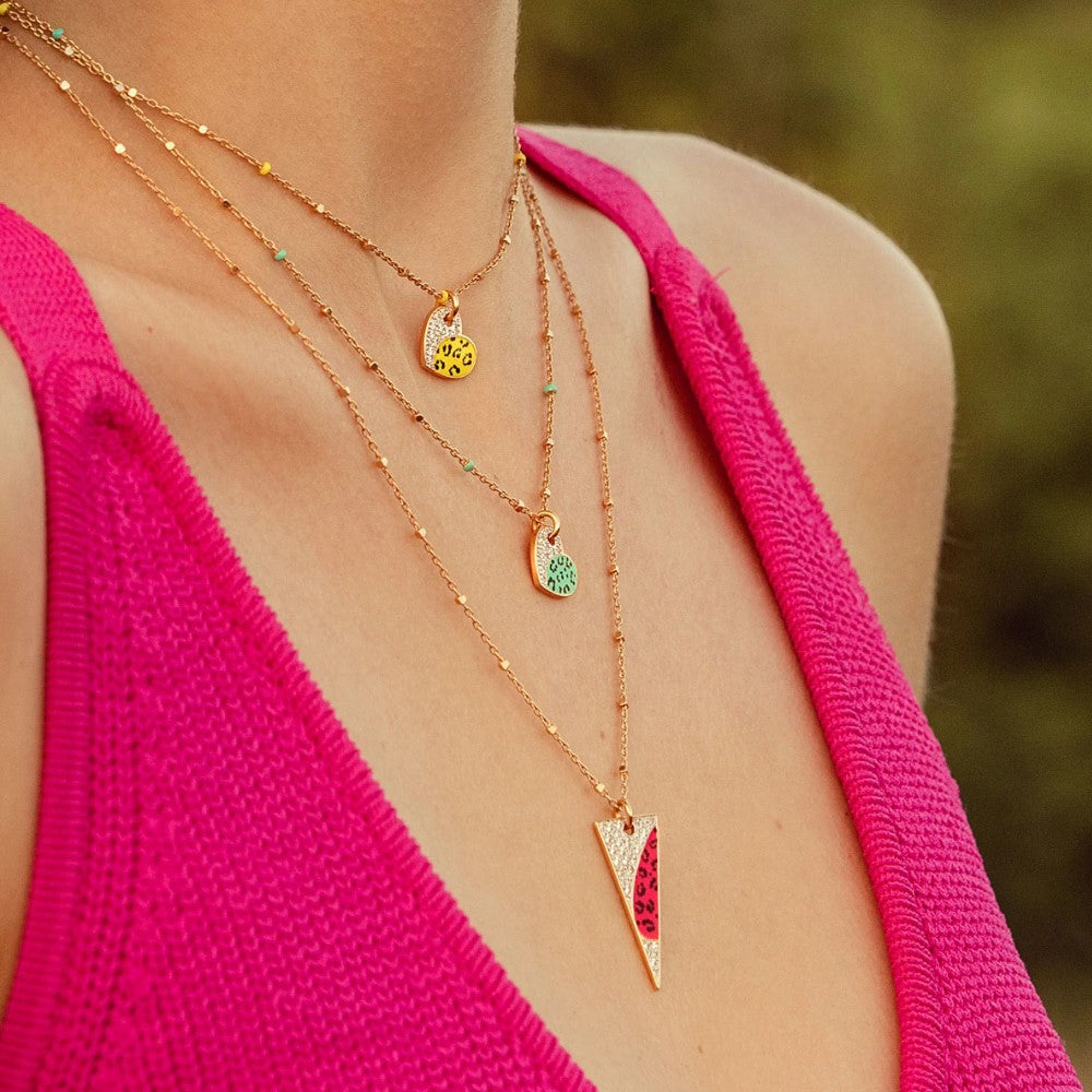 Girocollo Rue Des Mille Jungle Tribe con Cuore Smalto Maculato GRJ-01 A