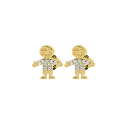 Rue Des Mille Lobe Earrings for Children, Zirconia ORZ-007 LOB CHILD