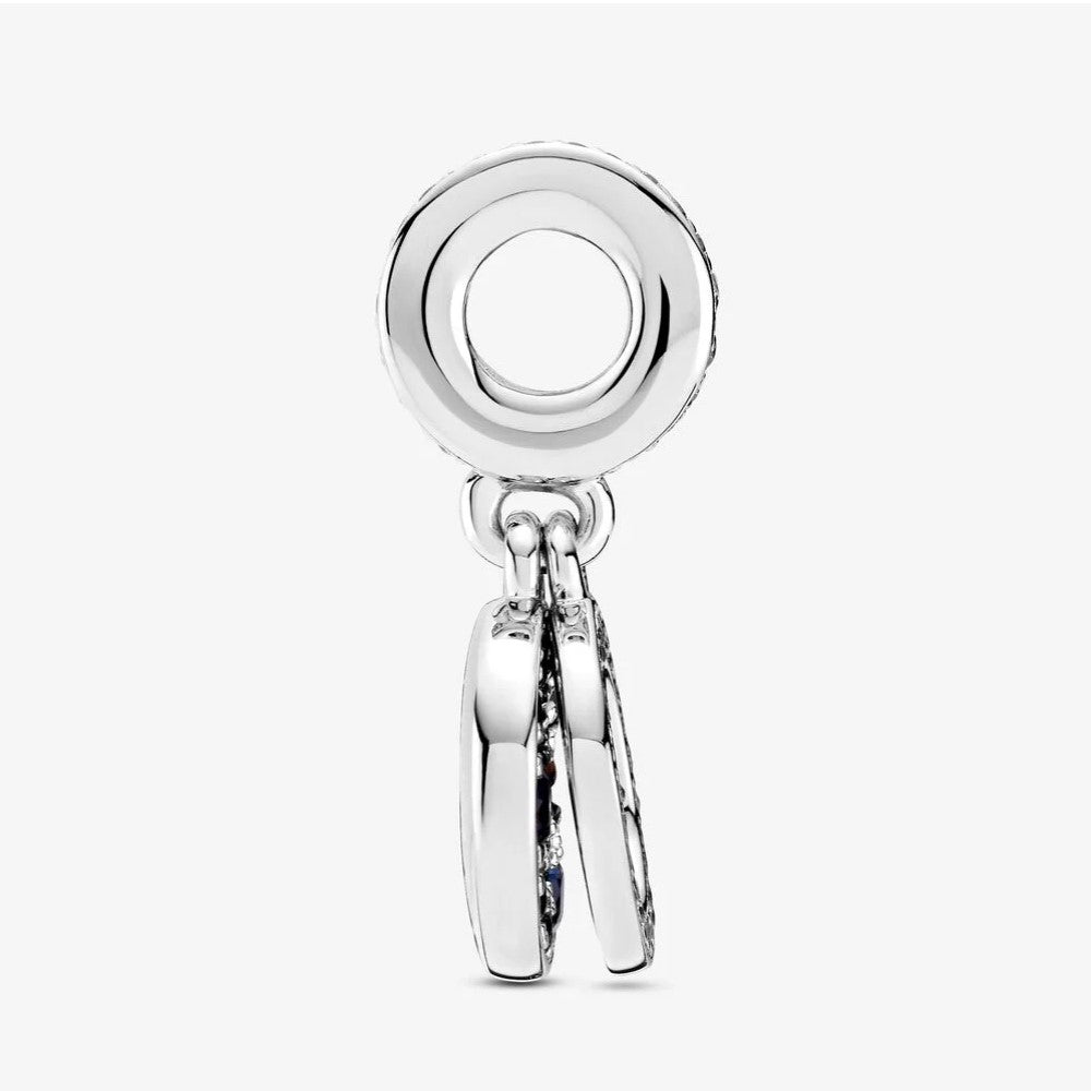 Charm Pendente Pandora Doppio con Disco Blu Scintillante 799186C01