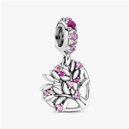 Pandora Pink Heart Family Tree Pendant Charm 799153C01