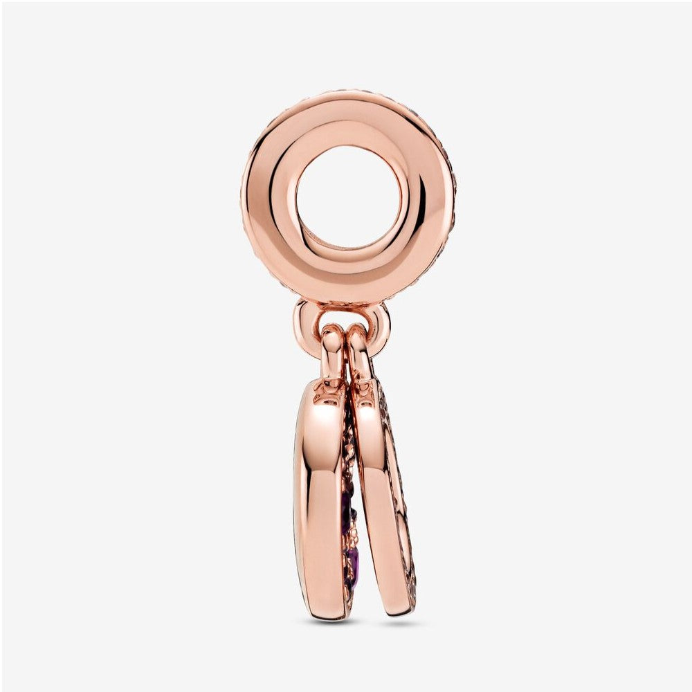 Charm Pendente Pandora Doppio con Disco Rosa Scintillante 789186C02