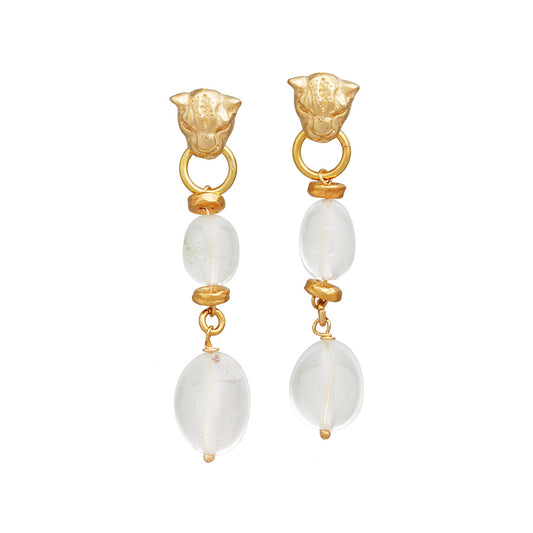 Orecchini leopardo e cristallo di rocca Giovanni Raspini 12026