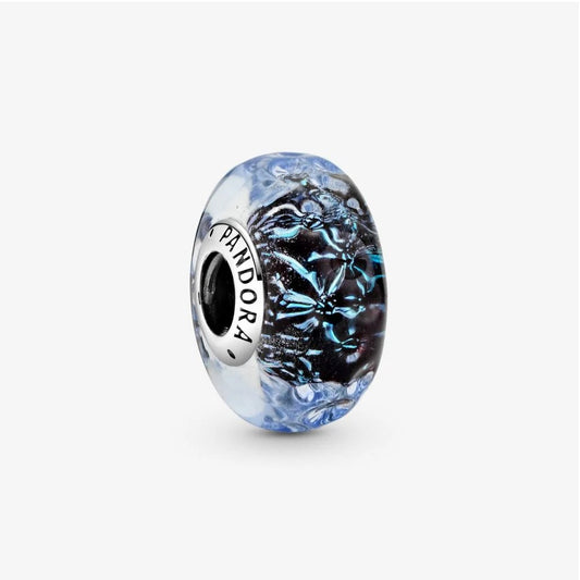 Charm Pandora Oceano in Vetro di Murano Blu Scuro 798938C00