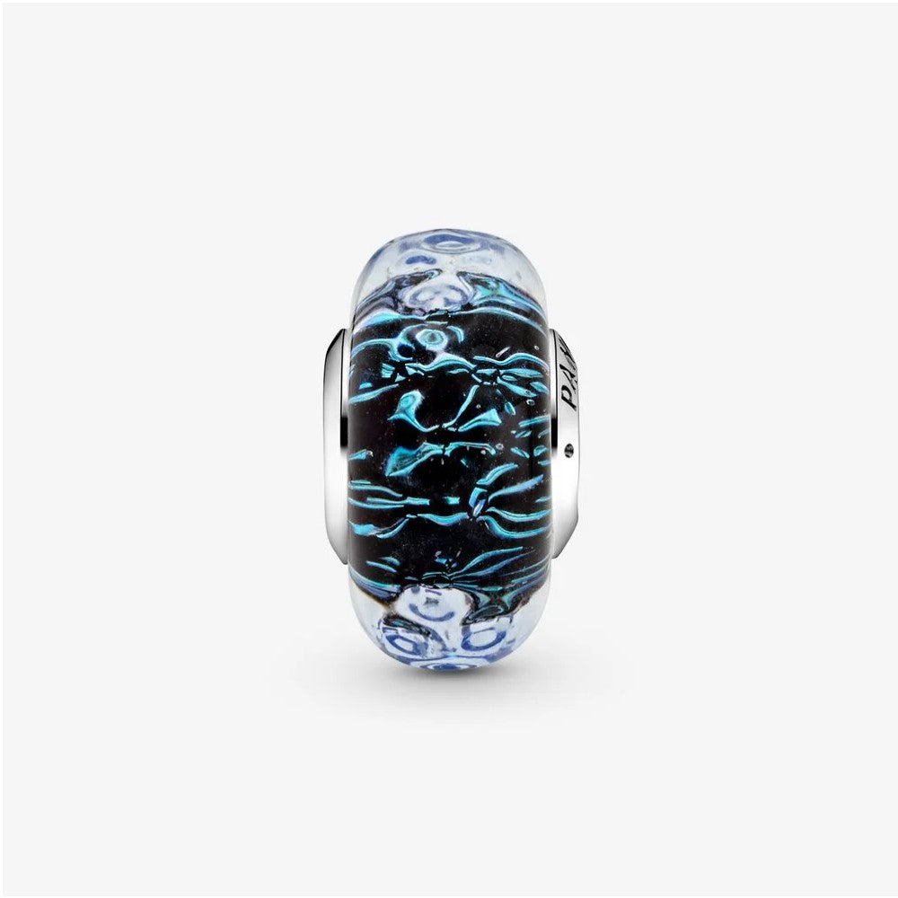Charm Pandora Oceano in Vetro di Murano Blu Scuro 798938C00