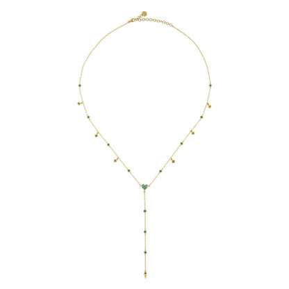 Girocollo Rue Des Mille 50 Cm Rosario Cuore/Lancia Zirconi Verdi GRZ-BO_ROS