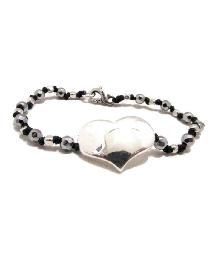 Spadarella bracciale unisex con cuori da 6 mm in ematite SPBR245 lunghezza 19 cm Spadarella bracciale unisex con cuori da 6 mm in ematite SPBR245 lunghezza 19 cm