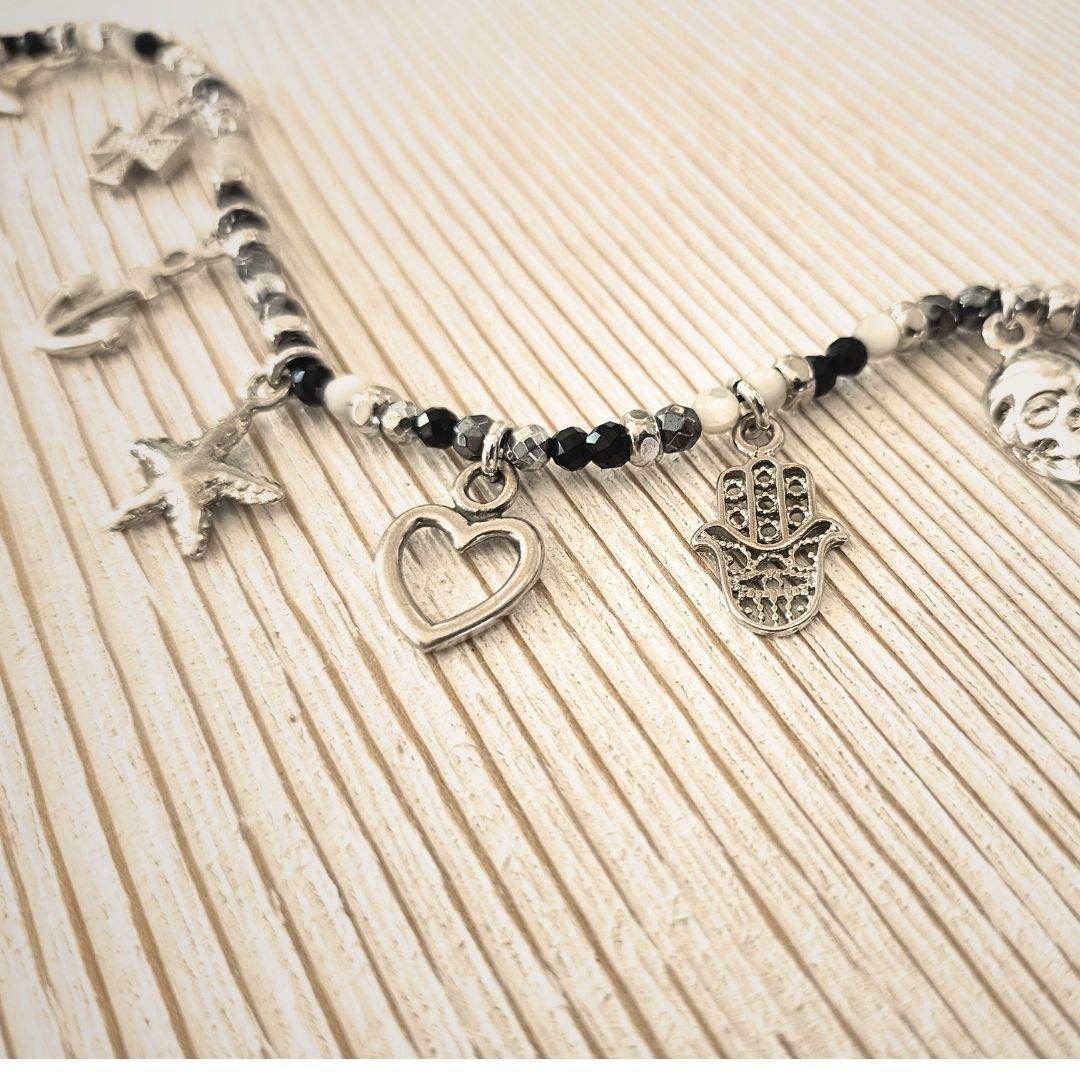 Bracciale Spadarella spadino pietre con pendenti - SPBR603