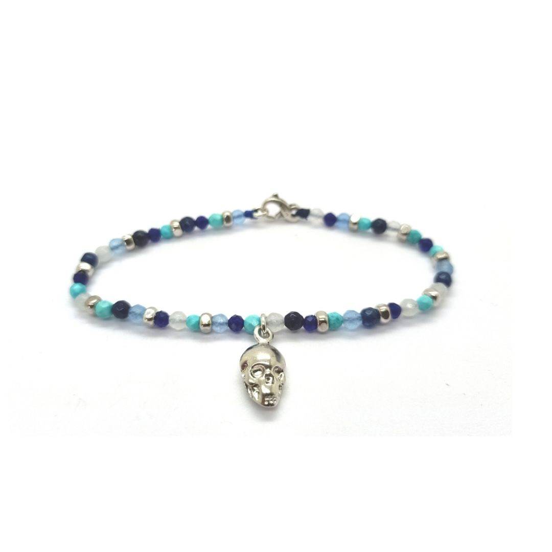 Bracciale Spadarella spadino pietre con teschio - SPBR606