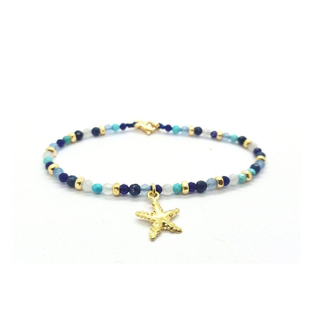 Bracciale Spadarella spadino pietre con stella marina - SPBR608