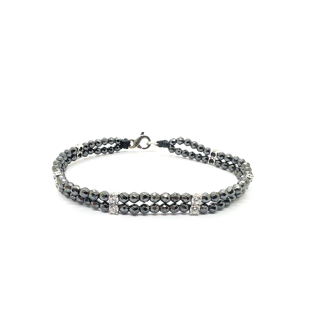 Bracciale Spadarella zirconi ed ematite - SPBR779