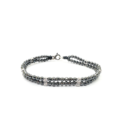 Bracciale Spadarella zirconi ed ematite - SPBR779