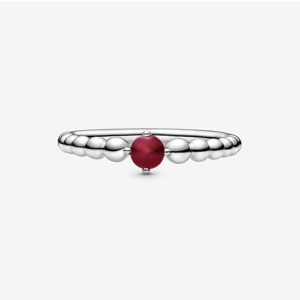 Anello Pandora Rosso Scuro Decorato con Sfere 198867C08