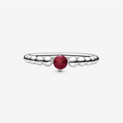 Anello Pandora Rosso Scuro Decorato con Sfere 198867C08