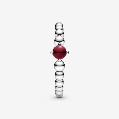 Anello Pandora Rosso Scuro Decorato con Sfere 198867C08
