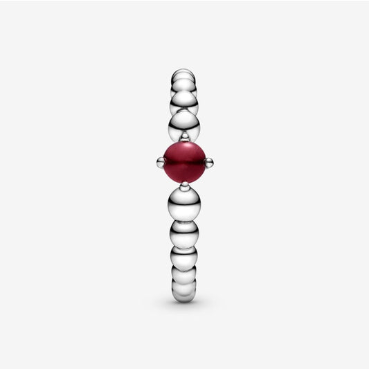 Anello Pandora Rosso Scuro Decorato con Sfere 198867C08