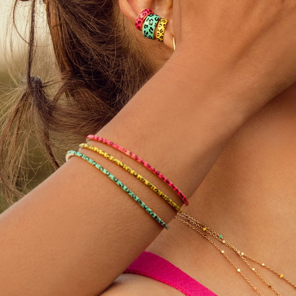 Rue Des Mille Jungle Tribe Spotted Enamel Cuff Bangle BRJ-02 G