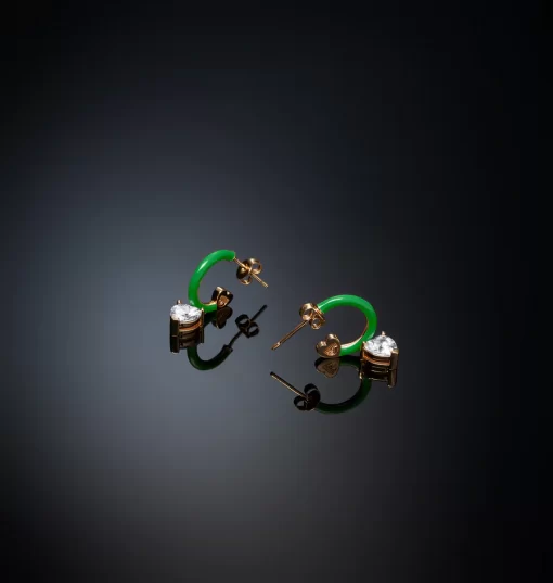 J19avi14 Earring Hoop Green.1 900x