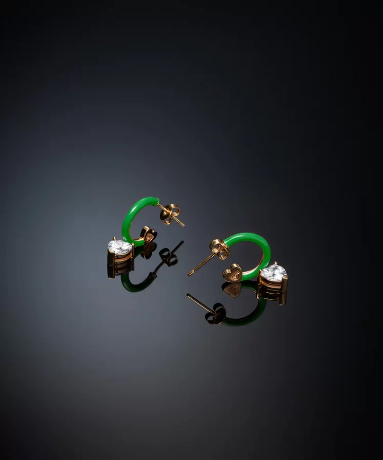 J19avi14 Earring Hoop Green.1 900x