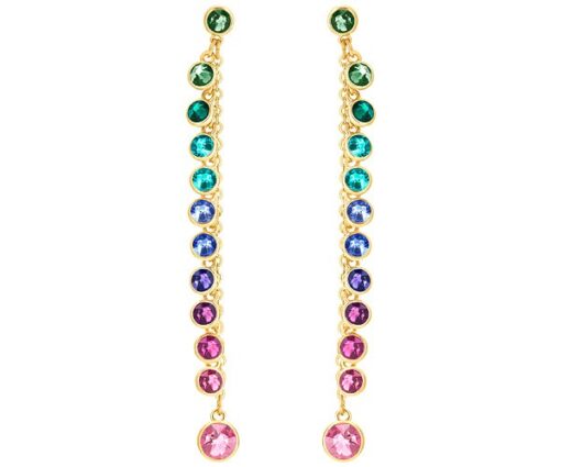 Swarovski Attract Pierced Earrings Multi colored Gold plating 5402030 W600