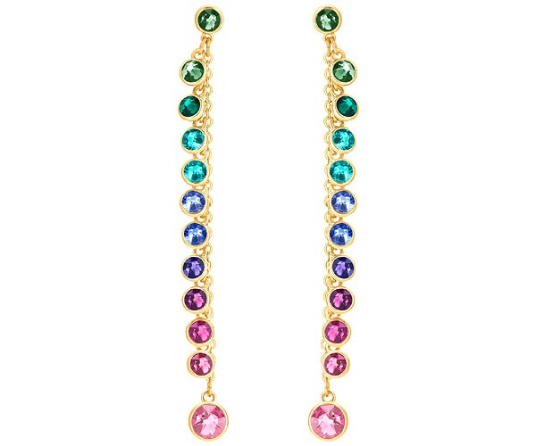 Swarovski Attract Pierced Earrings Multi colored Gold plating 5402030 W600