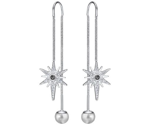 Swarovski Fantastic Chain Pierced Earrings White Rhodium Plating 5230603 W600