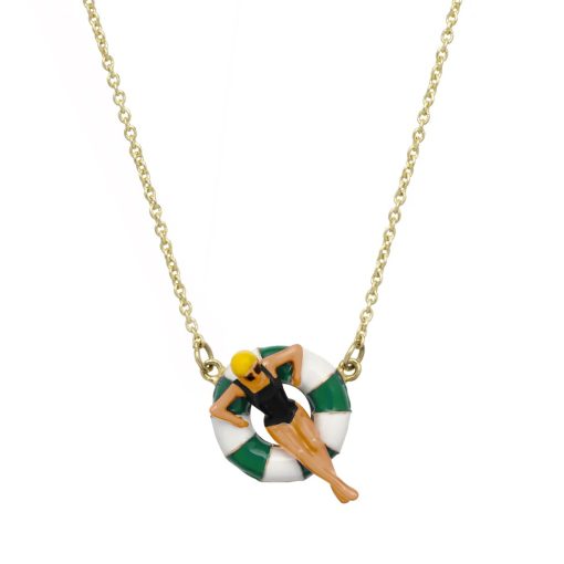 Aliita Necklace Floating Girl Gold Green Black 1024x1024