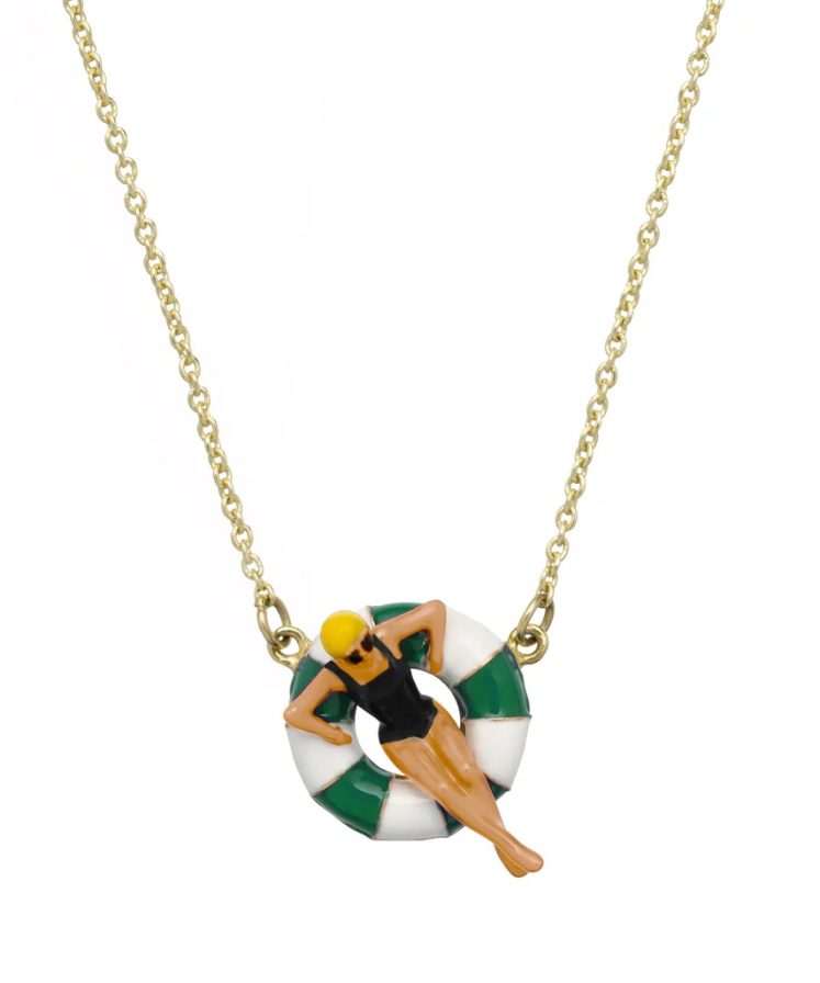 Aliita Necklace Floating Girl Gold Green Black 1024x1024