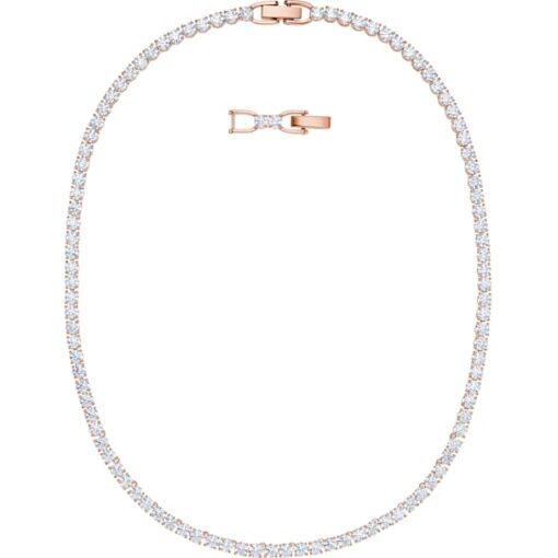 collana tennis deluxe  bianco  placcato oro rosa swarovski 5494607