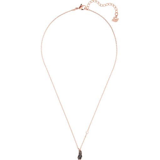 naughty necklace  black  rose gold tone plated swarovski 5495292