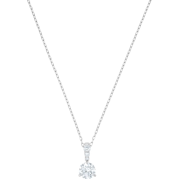 pendente solitaire  bianco  placcatura rodio swarovski 5472635