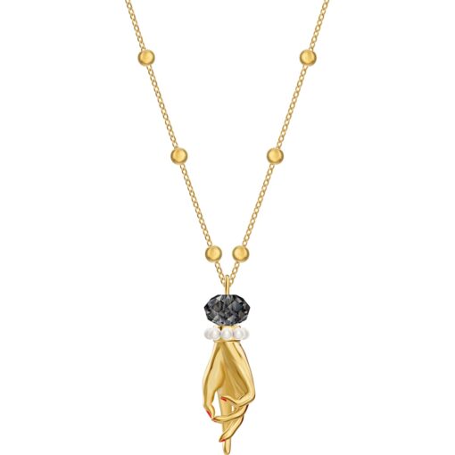 tarot magic pendant  gray  gold tone plated swarovski 5490909