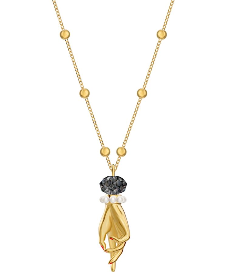 tarot magic pendant  gray  gold tone plated swarovski 5490909